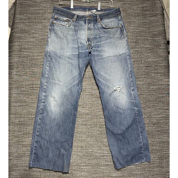 Levi's Other - Levi's Jeans Men's Size 36x32 Blue Vintage Button Fly Colombia Straight Cut Off